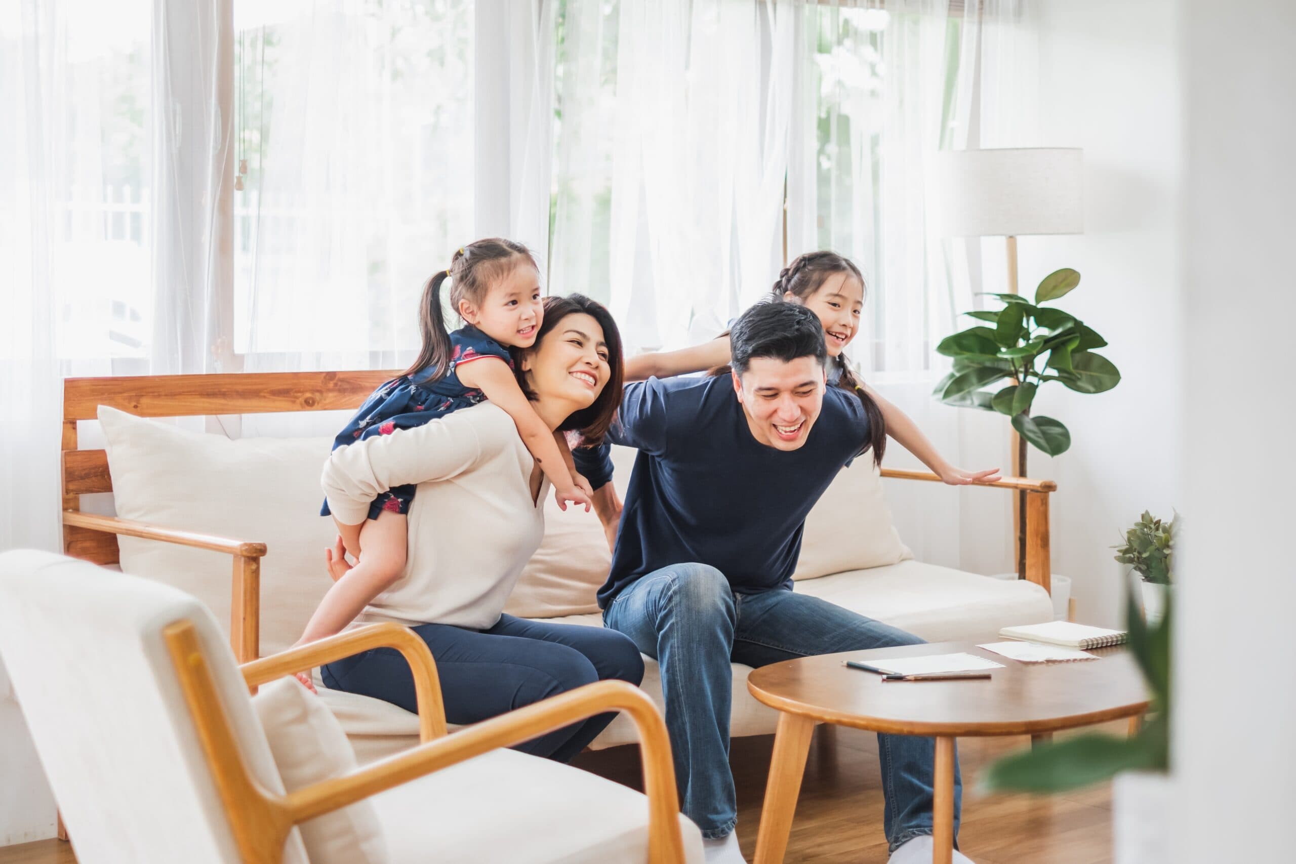 Family relaxing together