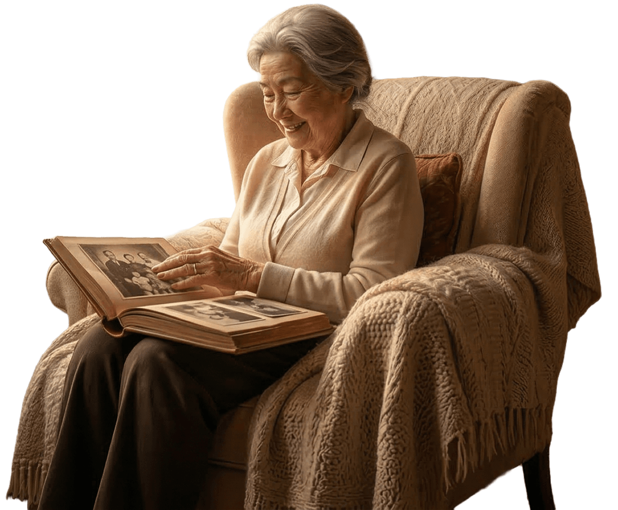 Elderly woman reading